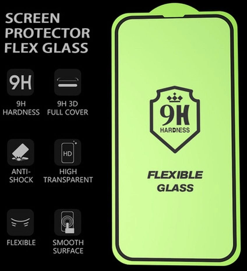 LCD apsauginis stikliukas Bestsuit Flexible Hybrid Glass 5D Apple iPhone 13 Mini pritaikytas dėklui juodas
