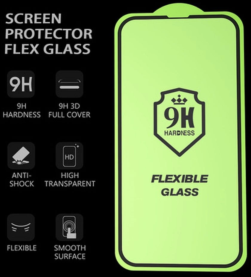 LCD apsauginis stikliukas Bestsuit Flexible Hybrid Glass 5D Apple iPhone 15 Pro Max pritaikytas dėklui juodas