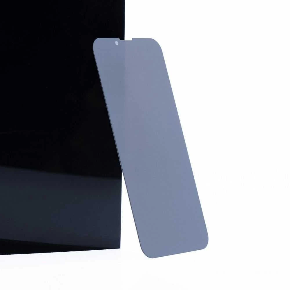 OEM 5D visiškai klijuojamas grūdintas stiklas - iPhone 15 Pro (privatumo) juodas