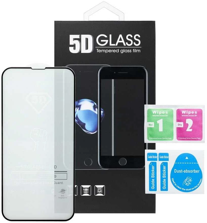 OEM 5D visiškai klijuojamas grūdintas stiklas - iPhone 13 Pro Max (MATINIS) juodas