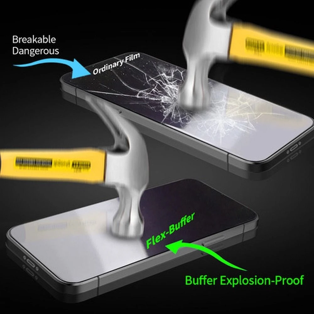 „Bestsuit Flex-Buffer Hybrid Glass 5D“ su antibakterine „Biomaster“ danga, skirtas Apple iPhone 13 mini Juodas