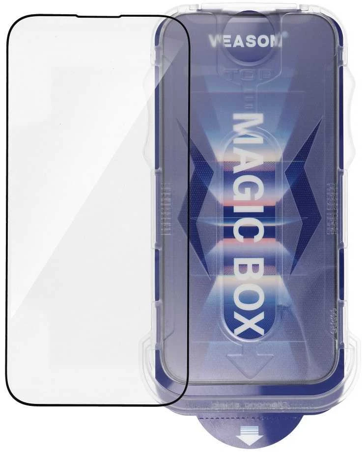 6D Pro Veason Easy-Install Glass + aplikatorius - skirtas iPhone 16 juodas