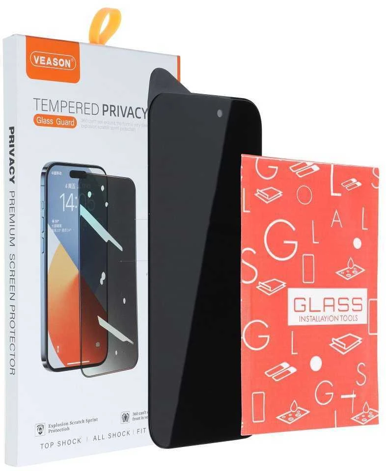 6D Pro Veason Privacy Glass - for Iphone X / XS / 11 Pro juodas