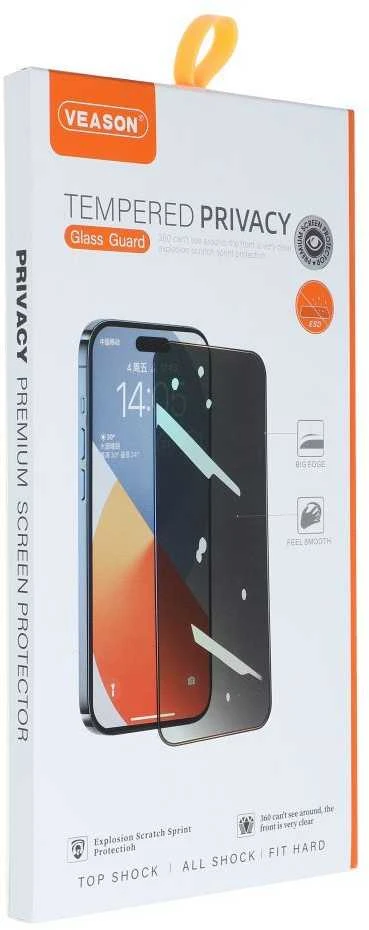 6D Pro Veason Privacy Glass - for Iphone X / XS / 11 Pro juodas