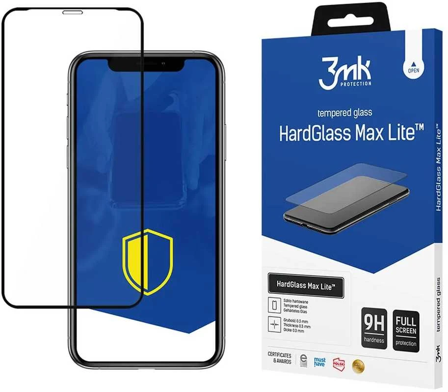 3MK HardGlass Max Lite ekrano apsauga, Apple, iPhone XI Pro Max, grūdintas stiklas, skaidrus