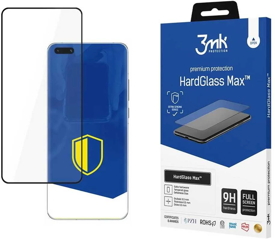 LCD apsauginis stikliukas 3MK Hard Glass Max Huawei P40 Pro juodas