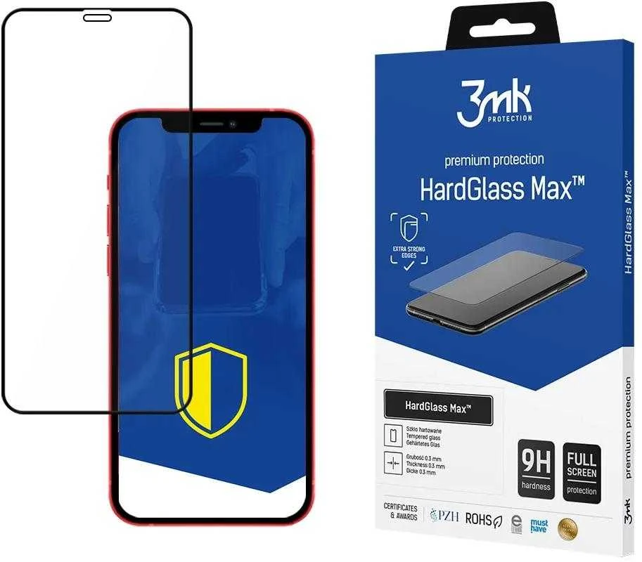 9H 3mk HardGlass Max™ stiklas, skirtas Apple iPhone 12 Pro Max