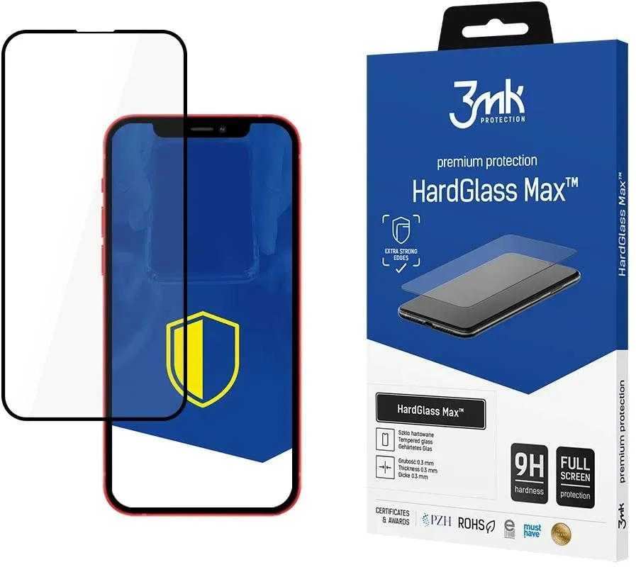 3MK HardGlass Max Ekrano apsauga, iPhone 13 Pro Max, Grūdintas stiklas, Juodas