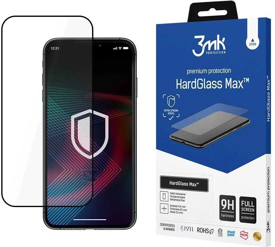 LCD apsauginis stikliukas 3mk Hard Glass Max Apple iPhone 14 Pro Max juodas