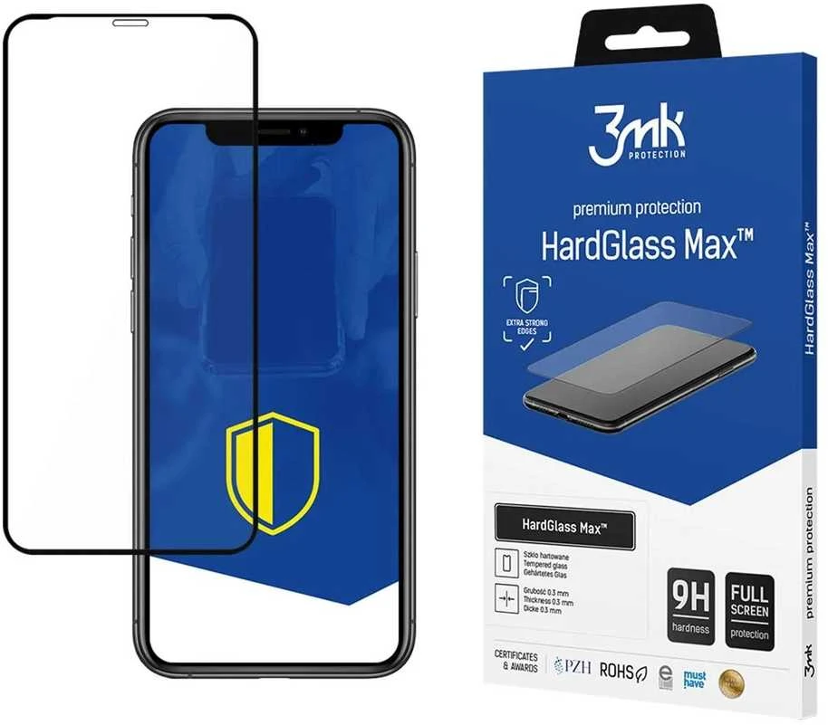3MK HardGlass Max ekrano apsauga, Apple, iPhone X, grūdintas stiklas, skaidrus/ Juodas