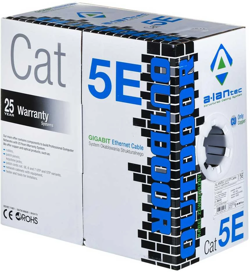 Alantec Tinklo Kabelis - A-LAN Cat5e, Juodas 305 m