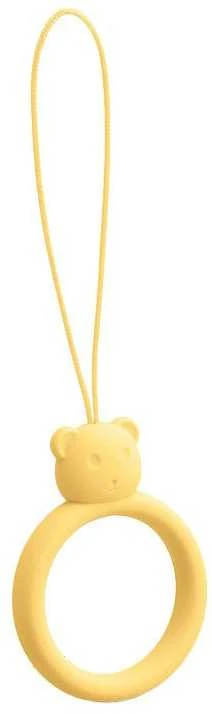 Hurtel SILICONE PHONE LANYARD RING BEAR Geltonas