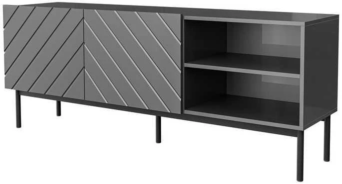 Laikiklis Cama Meble Saugojimo Spinta - Abeto RTV 150x42x60 Cm, Juoda