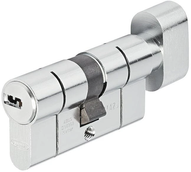 Spynos cilindras su užsuktuku Abus, 65 mm, nikeliuotas