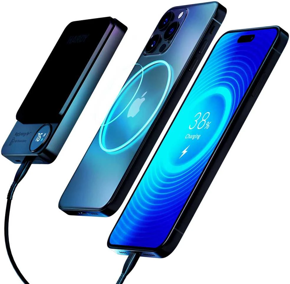 3Mk apsaugos priedai - 3mk HARDY MagSynergy Ni+ 5000mAh 22.5W USB 1C1L-Juodas