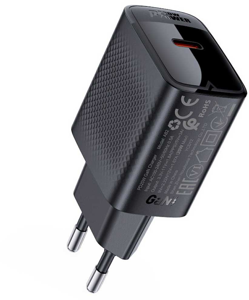 Acefast A82 GaN USB-C PD 20W - juoda