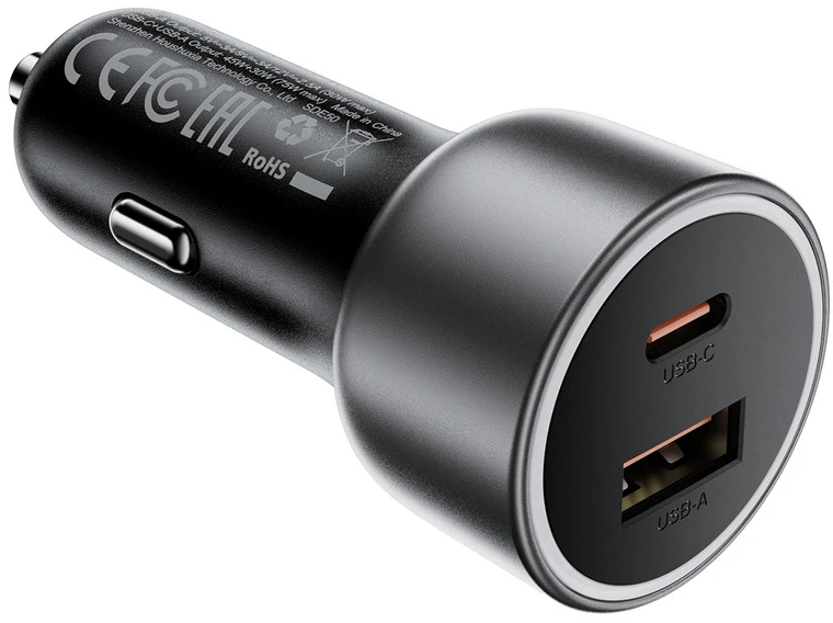 Acefast B21 75W USB-C + USB-A Car Charger - Juodas