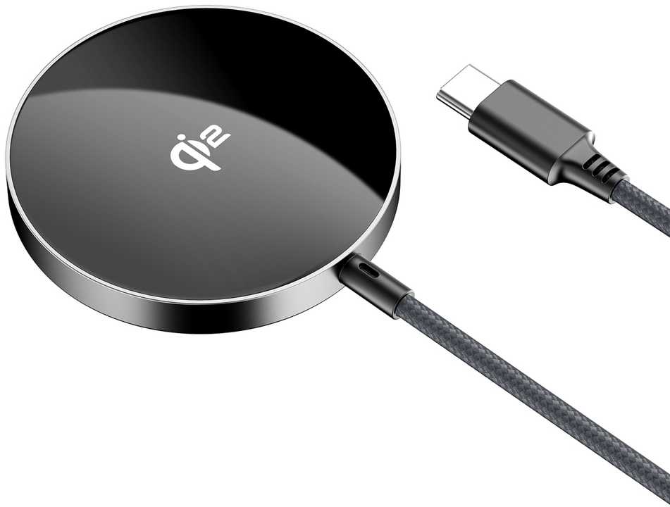 Acefast E24 Qi2 15W magnetinis indukcinis įkroviklis su 1,2 m USB-C laidu - Juodas