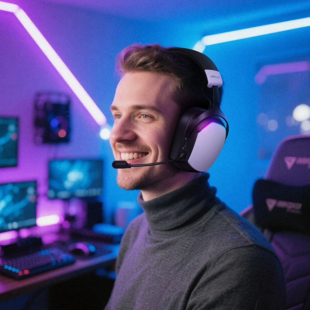 Belaidės ausinės Acefast H11 Gaming baltos