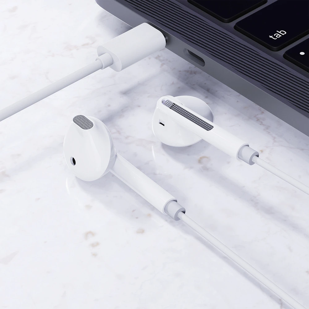 Acefast L13 In-Ear Ausinės su laidu with USB-C Mikrofonas - Baltas