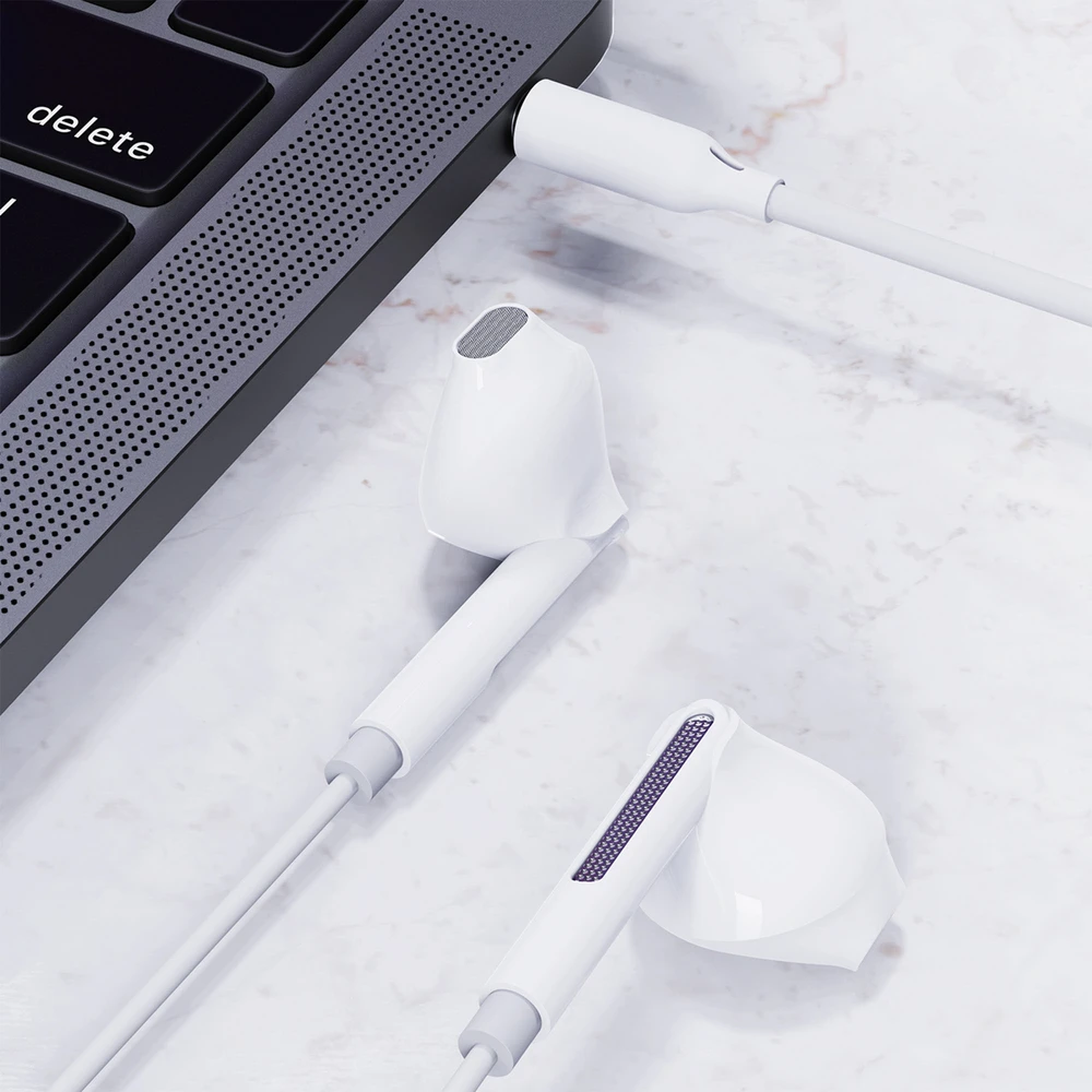 Acefast L14 į ausis įkišamos su laidu ausinės with 3.5 mm mini jack microphone - baltas