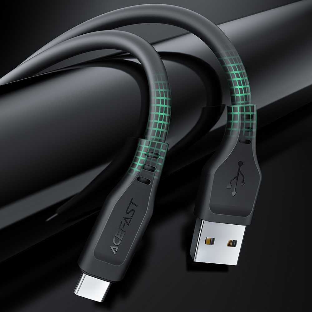 USB-C – USB-C UGREEN Acefast C3-04 1.2 m, 60 W (juoda)