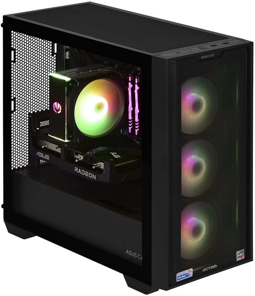 Stacionarus kompiuteris Kompiuteris - Actina AMD Ryzen 5 5600, 16 GB DDR4, 1 TB SSD, Radeon RX 7600 Juoda