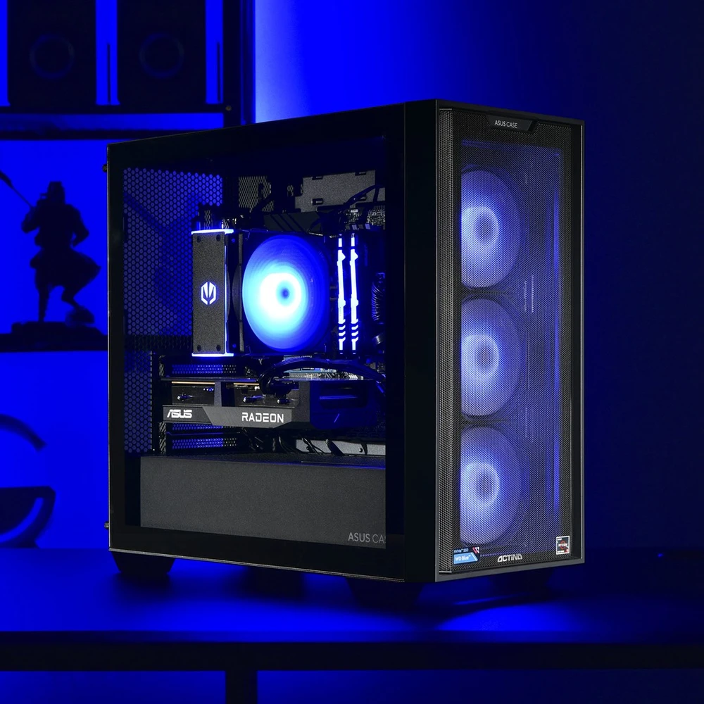 Stacionarus kompiuteris Kompiuteris - Actina AMD Ryzen 5 5600, 16 GB DDR4, 1 TB SSD, Radeon RX 7600 Juoda