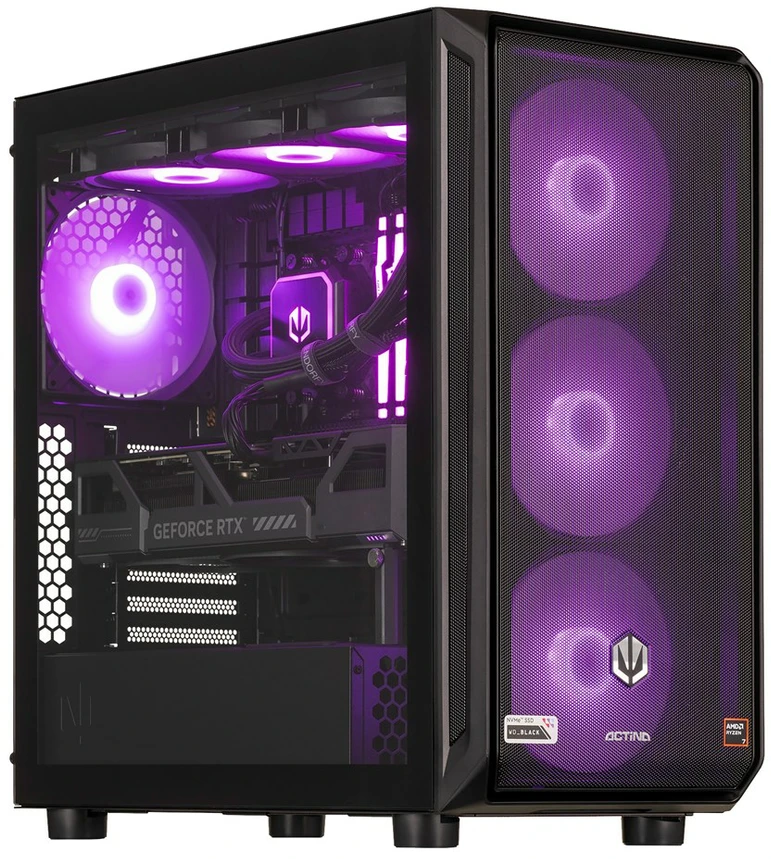 Stacionarus kompiuteris Actina 5901443411925 PC AMD Ryzen™ 7 9800X3D 32 GB DDR5-SDRAM 2 TB SSD NVIDIA GeForce RTX 5090 Midi Tower Juodas