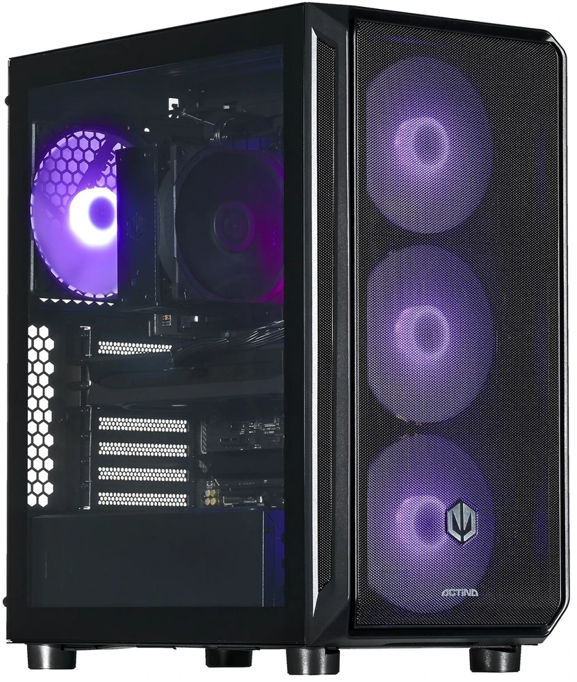 Stacionarus kompiuteris Actina 5901443414674 PC AMD Ryzen™ 7 7700 32 GB DDR5-SDRAM 2 TB SSD AMD Radeon RX 9070 XT Midi Tower Juodas