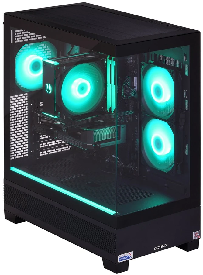 Stacionarus kompiuteris Actina 5901443421085 PC AMD Ryzen™ 5 5600X 32 GB DDR4-SDRAM 1 TB SSD NVIDIA GeForce RTX 5060 Midi Tower Juodas