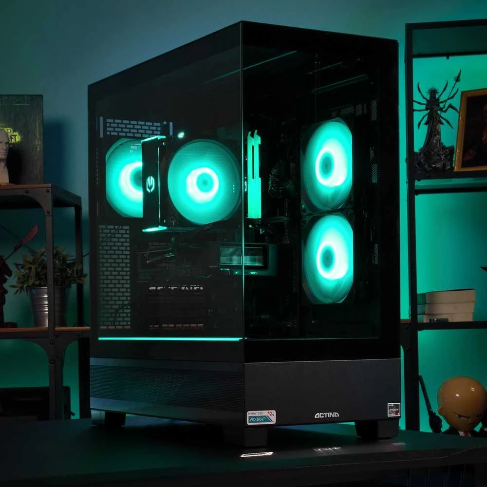Stacionarus kompiuteris Actina 5901443421085 PC AMD Ryzen™ 5 5600X 32 GB DDR4-SDRAM 1 TB SSD NVIDIA GeForce RTX 5060 Midi Tower Juodas