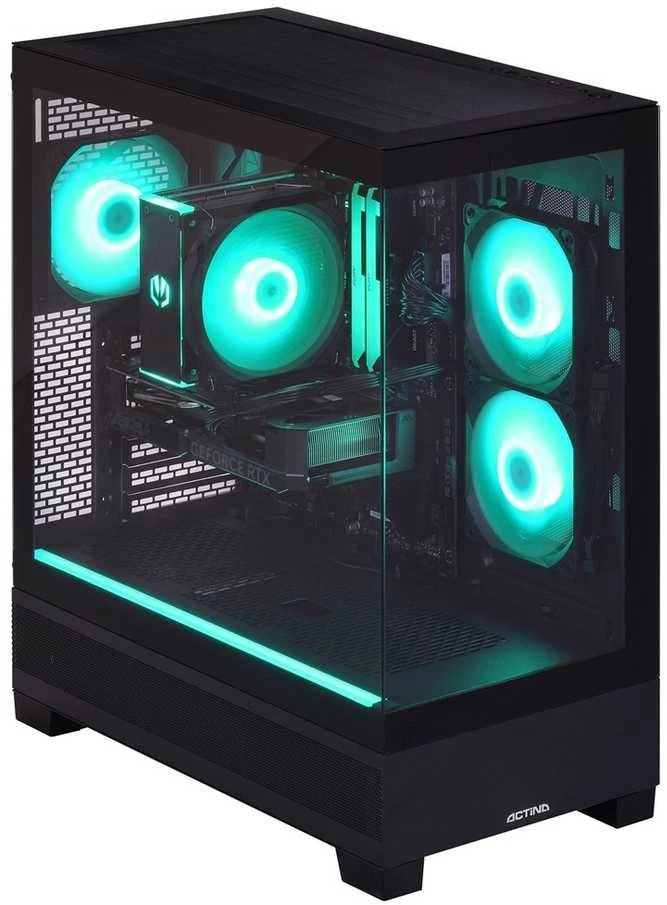 Stacionarus kompiuteris Actina 5901443421122 PC Intel® Core™ i5 i5-14400F 32 GB DDR5-SDRAM 1 TB SSD NVIDIA GeForce RTX 5060 Windows 11 Home Midi Tower Juodas