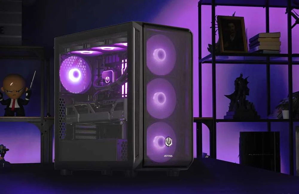Stacionarus kompiuteris Actina 5901443422389 PC AMD Ryzen™ 7 7800X3D 32 GB DDR5-SDRAM 2 TB SSD AMD Radeon RX 9070 XT Midi Tower Juodas