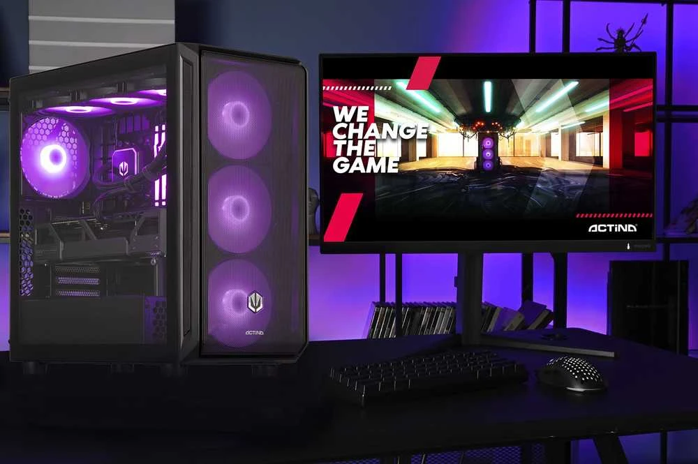 Stacionarus kompiuteris Actina 5901443422389 PC AMD Ryzen™ 7 7800X3D 32 GB DDR5-SDRAM 2 TB SSD AMD Radeon RX 9070 XT Midi Tower Juodas