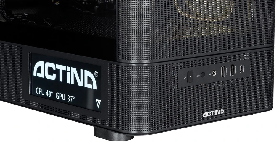 Ausinės Actina 5901443440239 PC AMD Ryzen™ 9 9900X3D 32 GB DDR5-SDRAM 2 TB SSD NVIDIA GeForce RTX 5090 Midi Tower Juodas