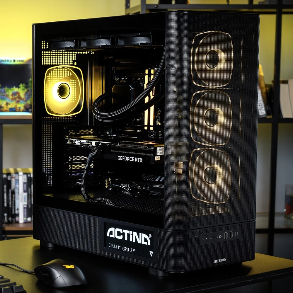 Ausinės Actina 5901443440239 PC AMD Ryzen™ 9 9900X3D 32 GB DDR5-SDRAM 2 TB SSD NVIDIA GeForce RTX 5090 Midi Tower Juodas