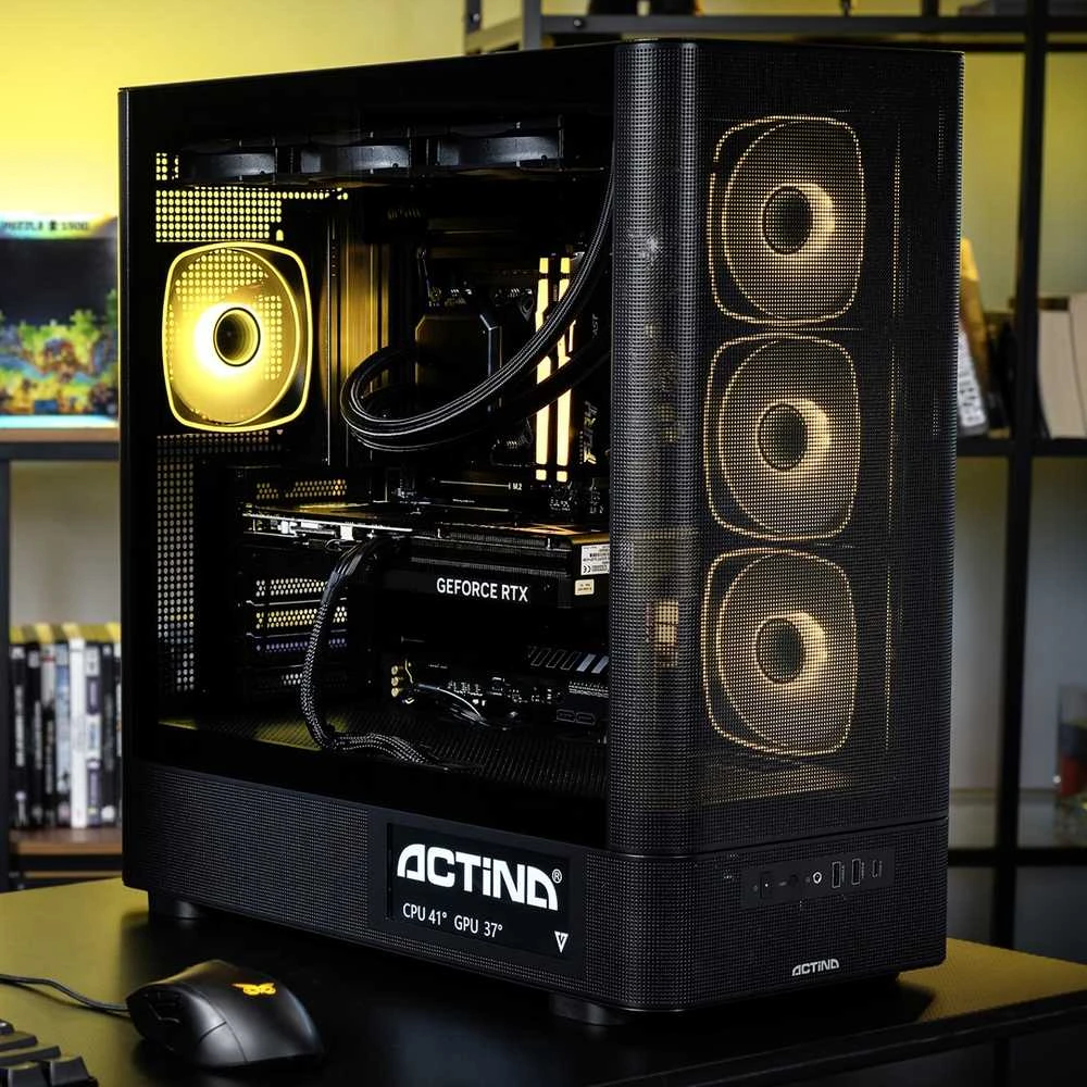 Ausinės Actina 5901443440246 PC AMD Ryzen™ 9 9900X3D 32 GB DDR5-SDRAM 1 TB SSD NVIDIA GeForce RTX 5070 Ti Windows 11 Home Midi Tower Juodas
