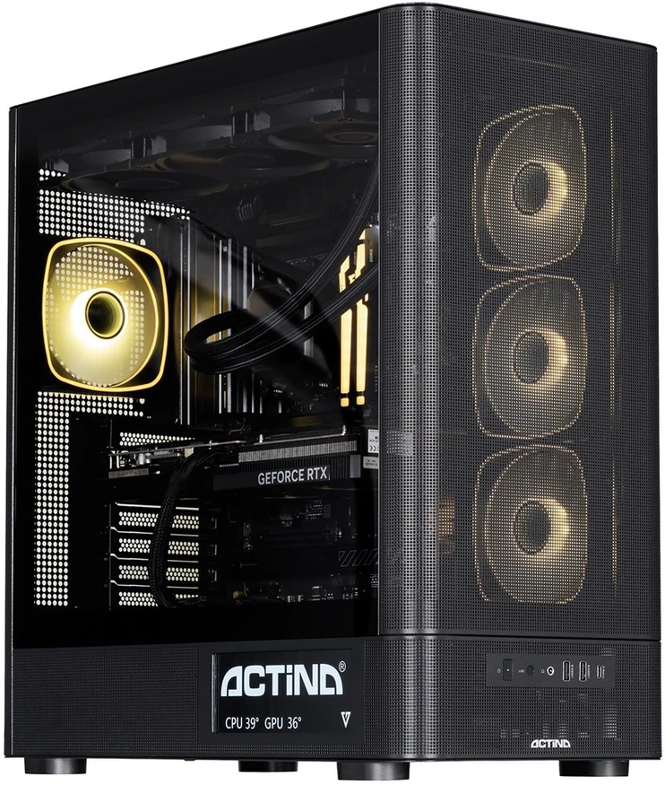 Ausinės Actina 5901443440253 PC AMD Ryzen™ 9 9950X3D 32 GB DDR5-SDRAM 2 TB SSD NVIDIA GeForce RTX 5080 Windows 11 Home Midi Tower Juodas