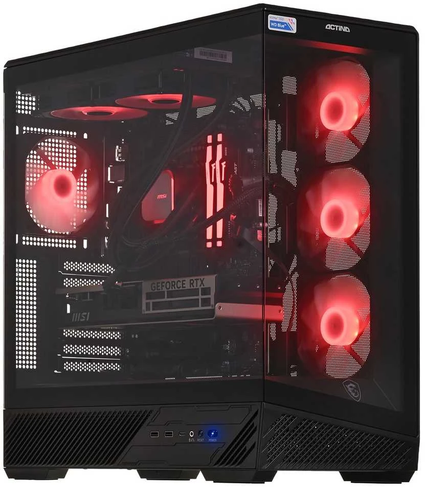 Ausinės Actina 5901443440307 PC AMD Ryzen™ 7 7800X3D 32 GB DDR5-SDRAM 1 TB SSD NVIDIA GeForce RTX 5070 Midi Tower Juodas