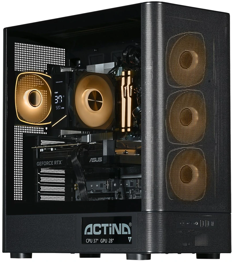 Ausinės Actina 5901443441922 asmeninis kompiuteris Intel Core Ultra 5 250KF Plus 32 GB DDR5-SDRAM 1 TB SSD NVIDIA GeForce RTX 5070 Midi Tower Juodas