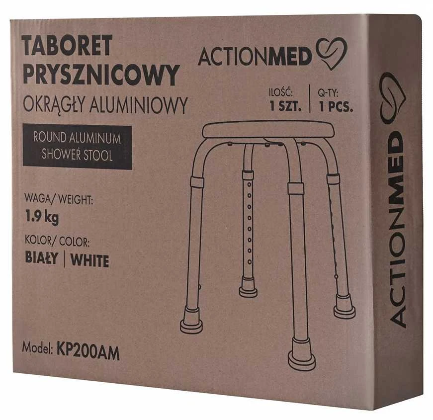 „Actionmed“ apvali aliuminio dušo kėdė