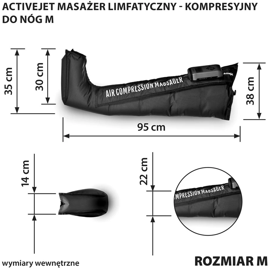 „Activejet ACM-PLUS-A1 M“ limfinės kompresijos masažuoklis kojoms