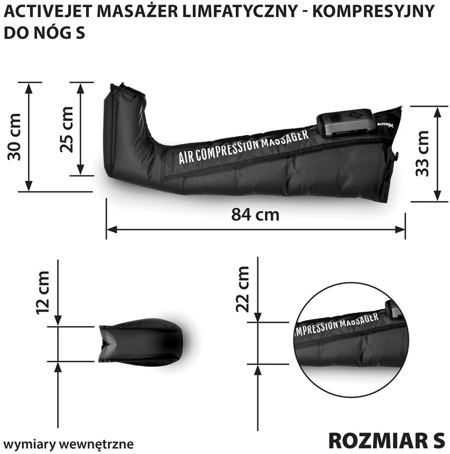 „Activejet ACM-PLUS-A1 S“ limfinės kompresijos masažuoklis kojoms