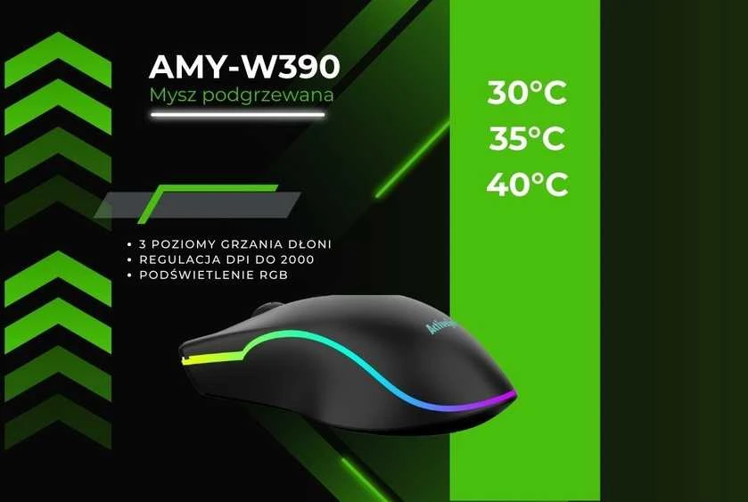 Activejet AMY-W390 USB laidinis šildomas pelė