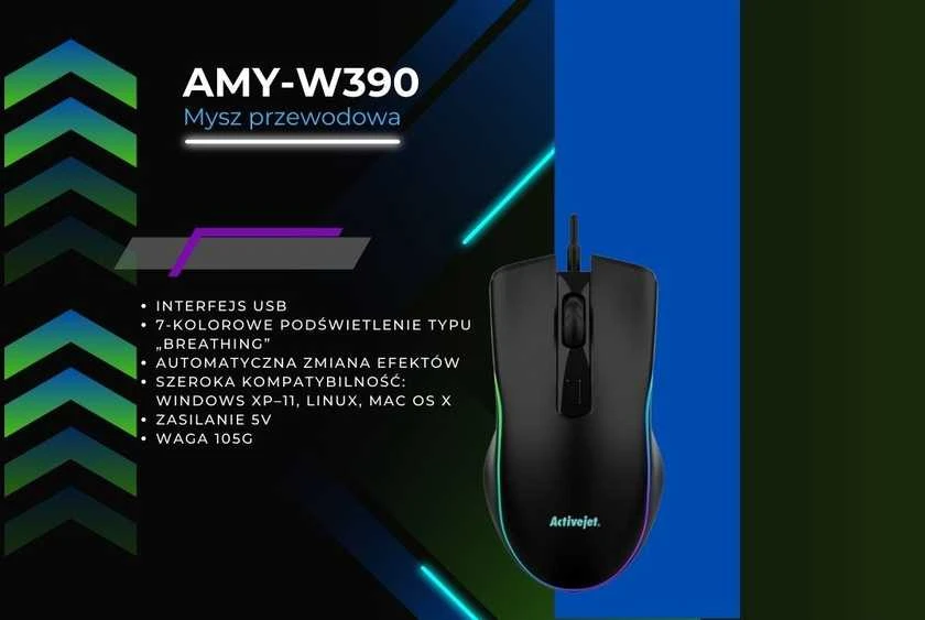 Activejet AMY-W390 USB laidinis šildomas pelė