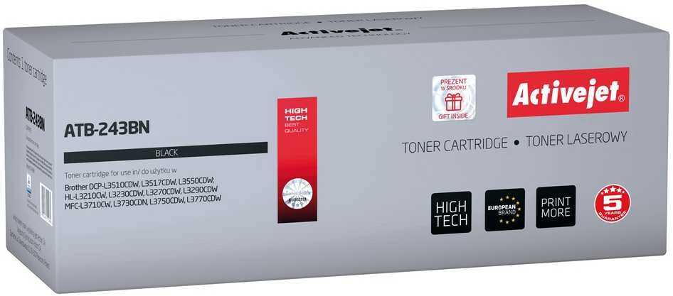Toneris Activejet ATB-243BN (pakaitinis Brother TN-243BK, Supreme, 1000 puslapių, juodas)