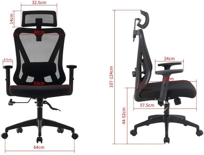 „Activejet“ biuro kėdė ergonomiška T5 juoda