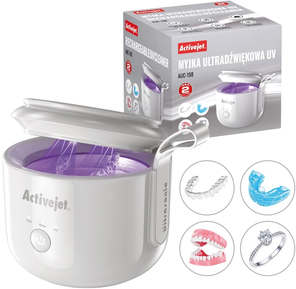 „Activejet“ USB įkraunamas UV ultragarsinis valiklis AUC-198 baltas