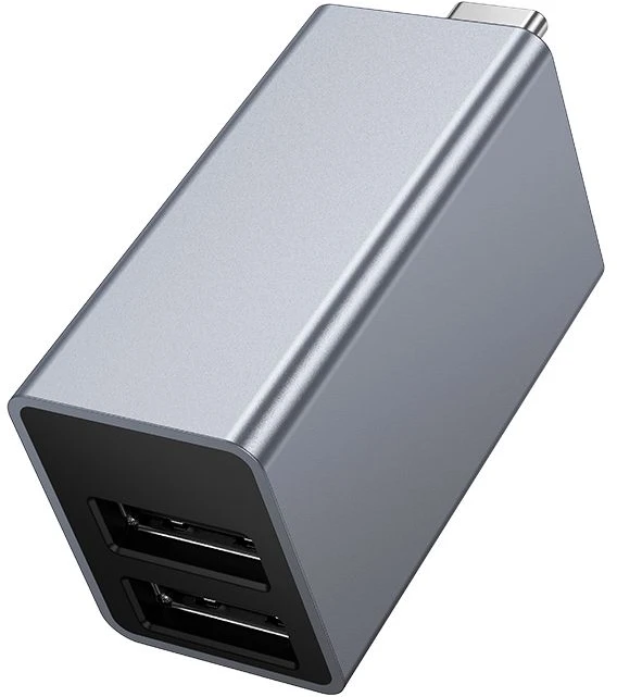 Adapteris 3in1 (USB 2.0 x 2 + USB 3.0) USB-C Hoco HB54 pilka